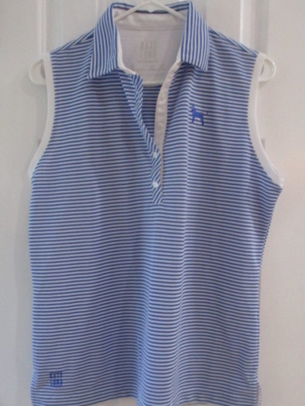 Kate Lord Black Dog Golf Top ib Blue/White Ladies large